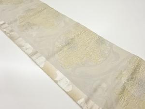 ふくれ織引箔椿唐草模様織出し袋帯